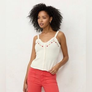 LC Lauren Conrad embroidered sweater tank 🌸🌼